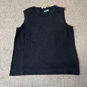 Pendleton Tank Top womens large Black Sleeveless Knit silk blend office work